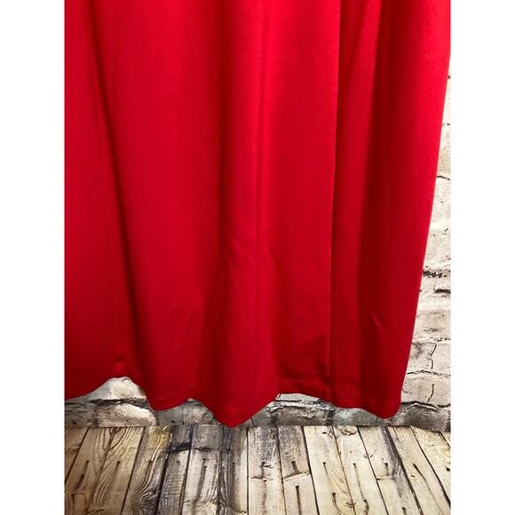 J. Jill Midi Dress Womens Medium Cherry Red Exaggerated Puff Sleeves Stretch - Picture 7 of 14